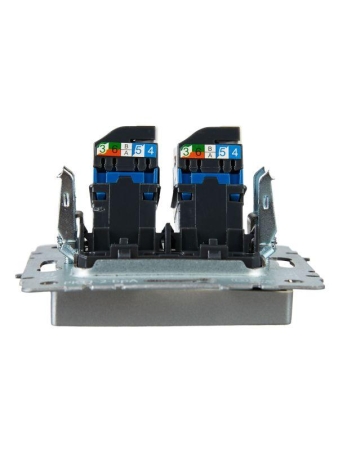 Розетка компьютерная двойн. СП RJ45 кат.6 BRITE РК11-2-БрА механизм алюм. IEK BR-K20-2-K47