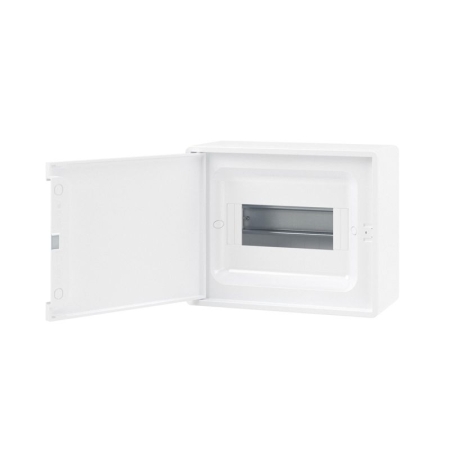 Щиток настенный FRAME 8мод. с бел. дверцей с 2 шинами PEN на 6 и 8 отверст. бел. DKC F08W1WW