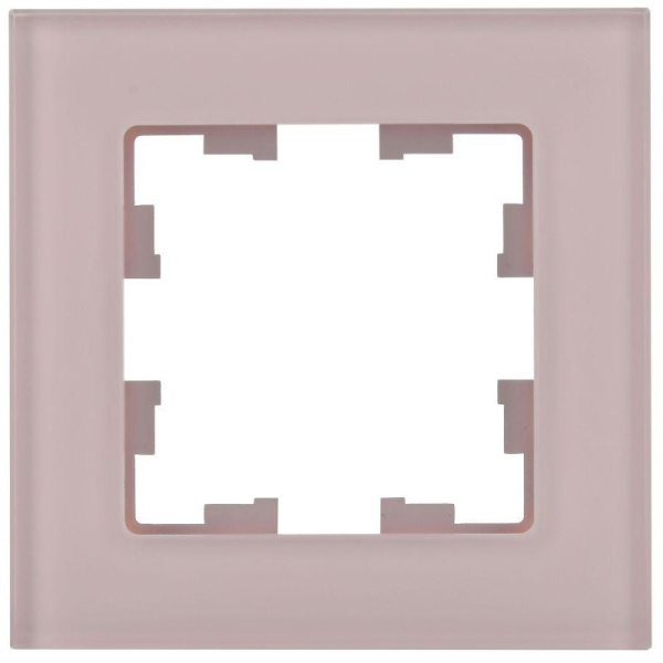 Рамка 1-м BRITE РУ-1-2-Бр стекло розовый матов. IEK BR-M12-G-31-K14