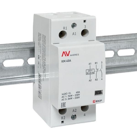 Контактор модульный КМ 40А 1NC+1NO 230В AC (2 мод.) AVERES EKF km-av-2-40-11-230V