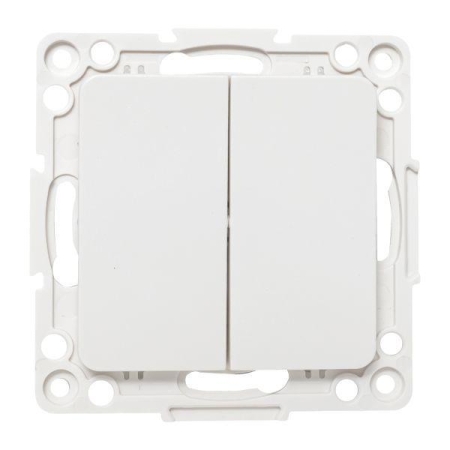 Переключатель проходной 2-кл. Стокгольм 10А винтов. клеммы механизм бел. PROxima EKF EYV10-027-20