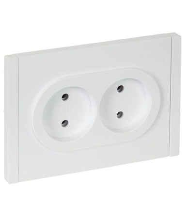 Розетка 2-м СП FORTE&PIANO FP226 10А без заземл. без защ. шторок безвинт. крепл. бел. IEK FP-R20-10-1-K01