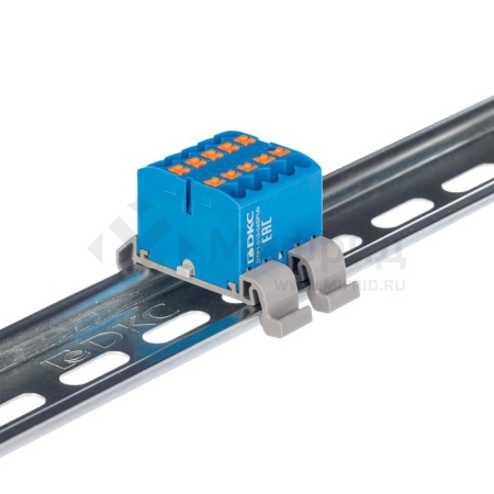 Блок распределительный зажим push-in 10 точек подключения 2.5кв.мм син. DKC DTP1-010-04SPUB