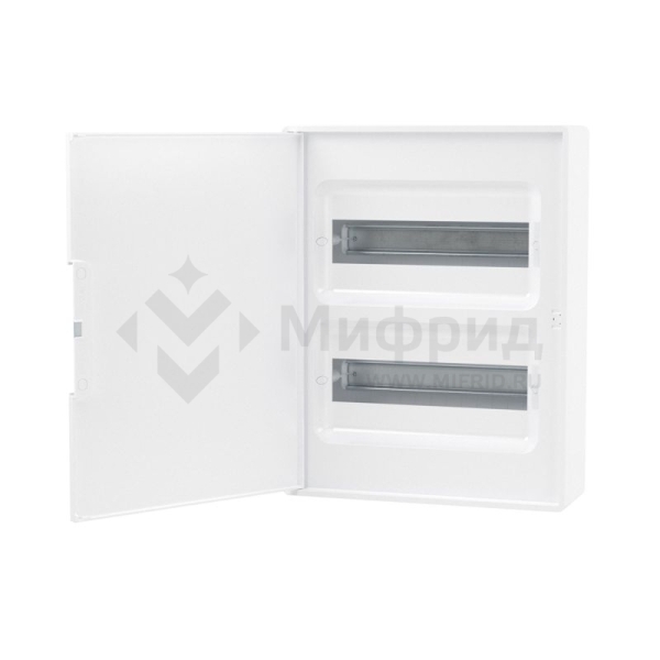 Щиток настенный Фрейм (FRAME) 24мод. с бел. дверцей с 4 шинами PEN (2шт на 8 отверст. и 2шт на 6 отверст) бел. DKC F24W1WW