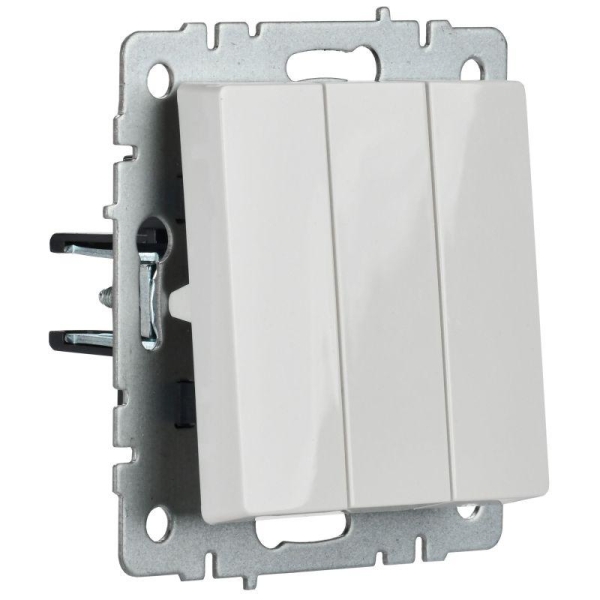 Выключатель 3-кл. СП BRITE ВС10-3-0-БрБ 10А механизм бел. IEK BR-V30-0-10-K01