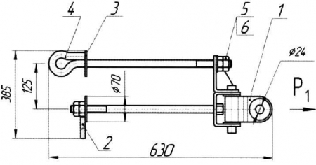Узел крепления тяги консоли КС-140