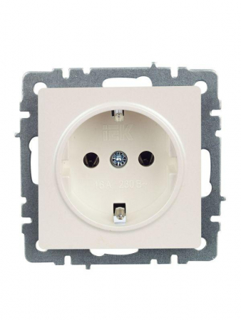 Розетка 1-м СП BRITE РС11-1-0-БрЖ 16А с заземл. без защ. шторки механизм жемчуж. IEK BR-R11-16-K36