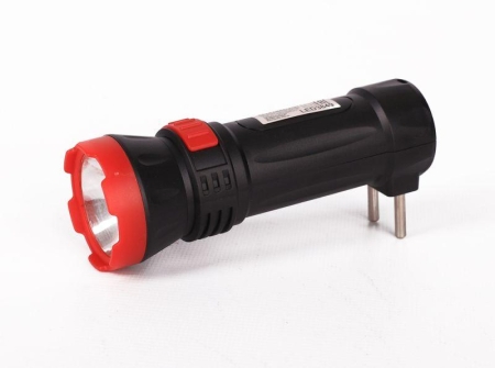 Фонарь аккумуляторный LED3849 1 LED 2 режима 220В аккум. SLA пластик черн. Ultraflash 14931
