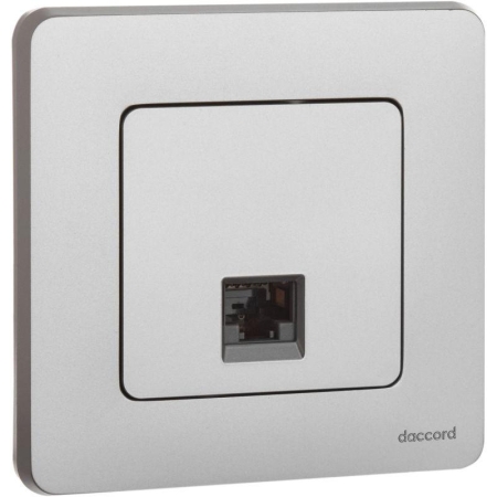 Розетка компьютерная Inspiria RJ45 кат.5E UTP алюм. IEK 673827