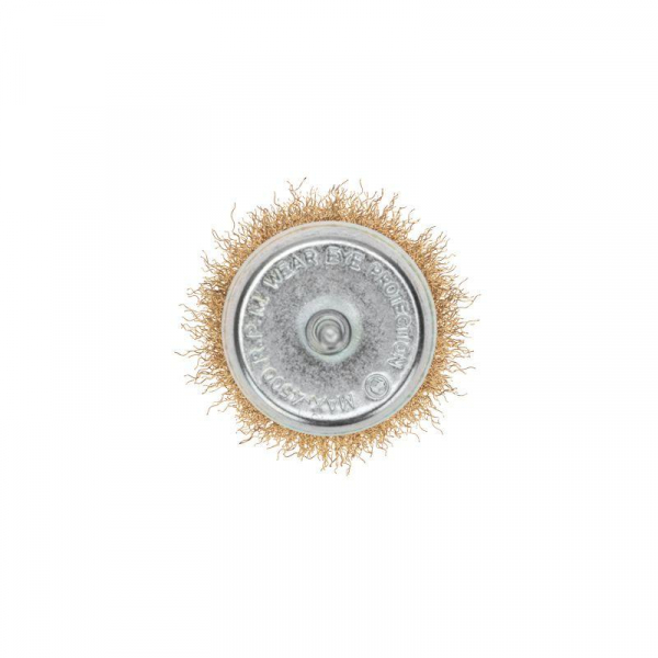 Щетка чашечная для дрели витая латунированная проволока 75мм Kranz KR-91-1255