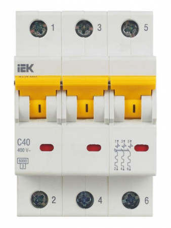 Выключатель автоматический модульный 3п C 40А 6кА ВА47-60M KARAT IEK MVA31-3-040-C