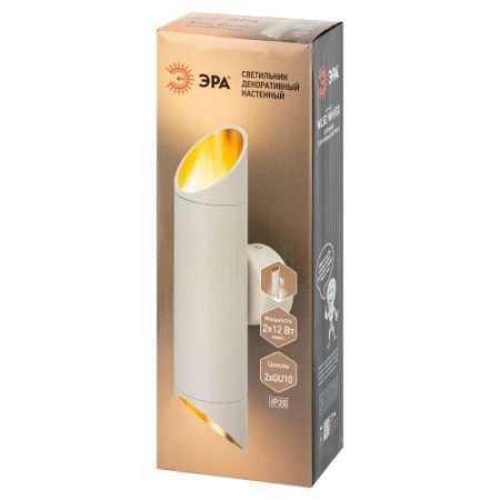 Светильник WL52 WH/GD 2хGU10 2х12Вт IP20 настенный бел. золото Эра Б0061200