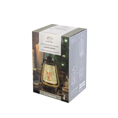 Фонарь декоративный Санта Клаус 1LED тепл. бел. 1.5Вт IP20 эффект снегопада с подсветкой Neon-Night 501-066