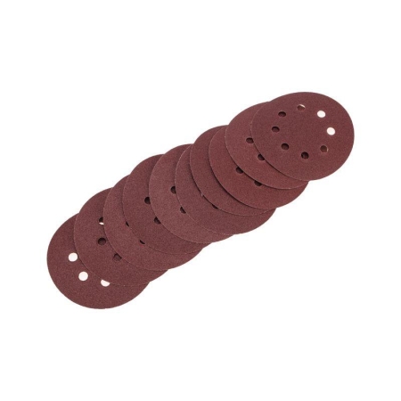 Диск абразивный на ворсовой основе на липучке перфорир. P80 125мм (уп.10шт) Kranz KR-91-1166