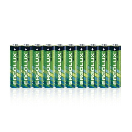 Элемент питания солевой R 03 SR10 мизинчиковая батарейка AAA 1.5В (уп.10шт) Ergolux 15119