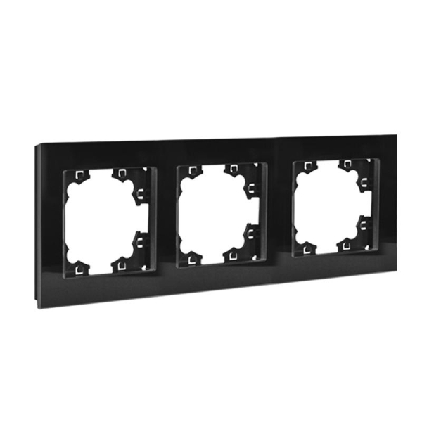 Рамка 3-м Афина стеклянная графит UNIVersal 2256