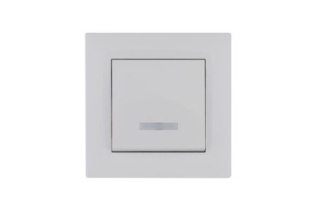Выключатель 1-клав. с подсветкой Karea RIZZ бел. Makel 88001021