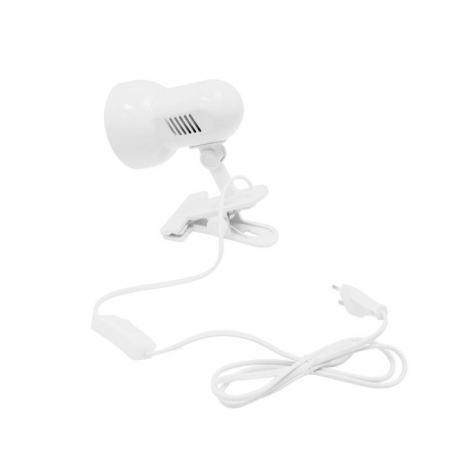 Светильник H-035 прищепка 220В 40Вт метал. бел. Camelion 7198