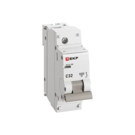Выключатель автоматический модульный 1п C 32А 10кА ВА 47-100 PROxima EKF mcb47100-1-32C-pro