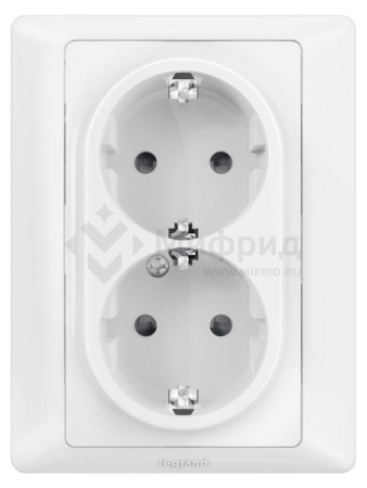 Рамка 1-м Valena Life для двойн. розеток бел. Leg 754221