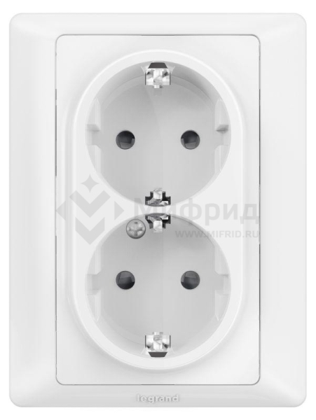 Рамка 1-м Valena Life для двойн. розеток бел. Leg 754221