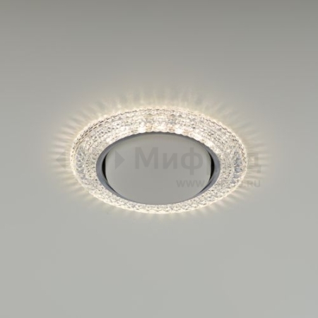 Светильник точечный DK LD26 SL/WH GX53 декор со светодиод. подсветкой прозр. ЭРА Б0029638