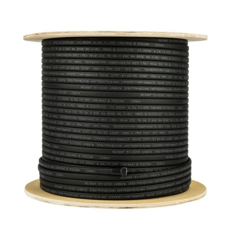 Кабель греющий саморег. 16КНС 2ЛТГ-ЭЛ-65/85 экранированный взрывозащ. Ex UV 16Вт/м 200м Rexant 51-0250