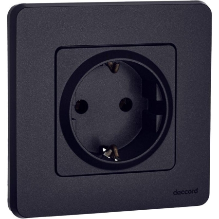 Розетка 1-м СП Inspiria 16А IP20 250В 2P+E немецк. стандарт механизм антрацит IEK 673723