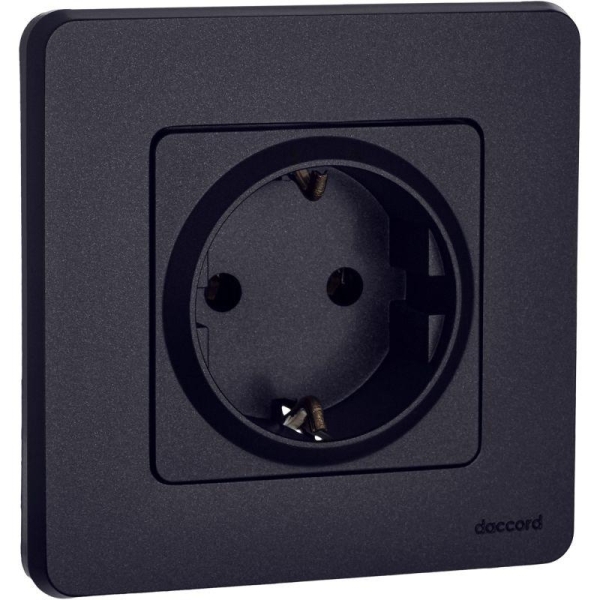 Розетка 1-м СП Inspiria 16А IP20 250В 2P+E немецк. стандарт механизм антрацит IEK 673723