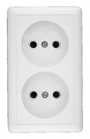 Розетка 2-м ОП Хит 16А IP20 250В без заземл. без защ. шторок бел. SE RA16-237-B