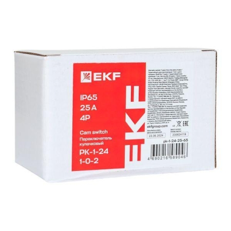 Переключатель кулачковый ПК-1-24 4п 25А "1-0-2" IP65 EKF pk-1-24-25-65
