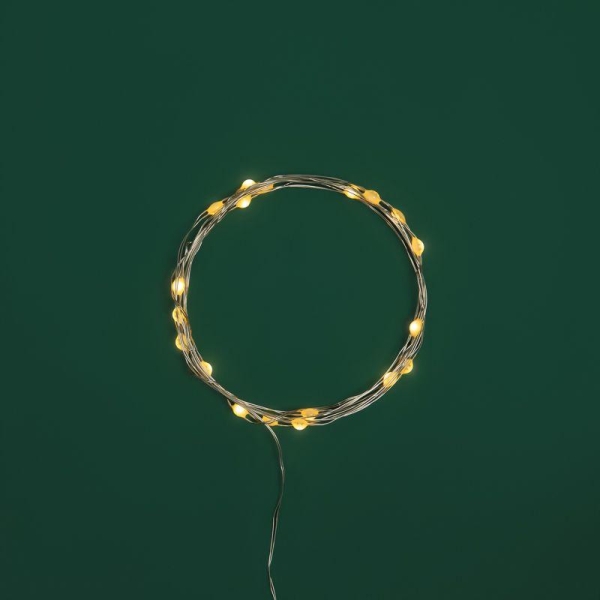 Гирлянда светодиодная "Роса" с крупными каплями 2м 20LED тепл. бел. IP20 2хCR2032 (в комплекте) Neon-Night 302-006