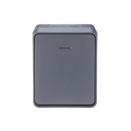 Выключатель 1-кл. ОП AtlasDesign PROFI IP54 10AX с подсветкой антрацит SE ATN544013