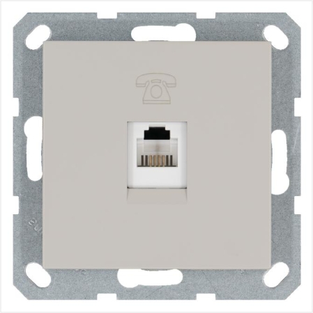 Розетка телефонная 1-м RJ11 механизм тауп JasmartG6101T