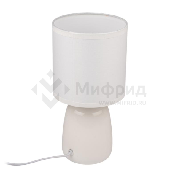 Светильник настольный JH2-02-wh E14 IP20 130х130х255мм керамика; ткань; PVC-пластик бел. JazzWay 5062313