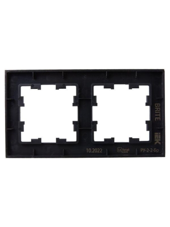 Рамка 2-м BRITE РУ-2-2-Бр стекло черн. матов. IEK BR-M22-G-31-K02