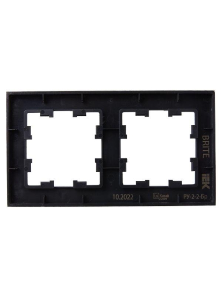 Рамка 2-м BRITE РУ-2-2-Бр стекло черн. матов. IEK BR-M22-G-31-K02