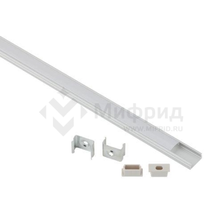 Комплект с накладным анодированным профилем 1506-1m 15х6мм. 1м САВ262 сереб. Эра Б0062757