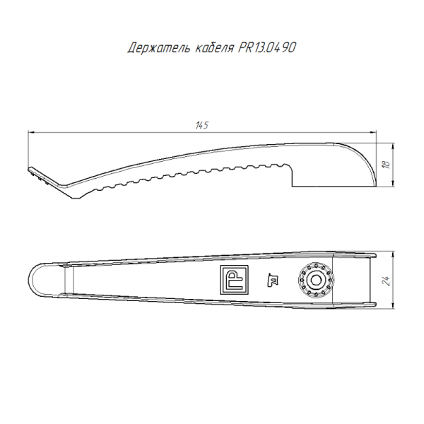 Держатель круглого кабеля односторонний для прямого монтажа на 8 мест в гофроящике сер. (уп.200шт) Промрукав PR13.0490