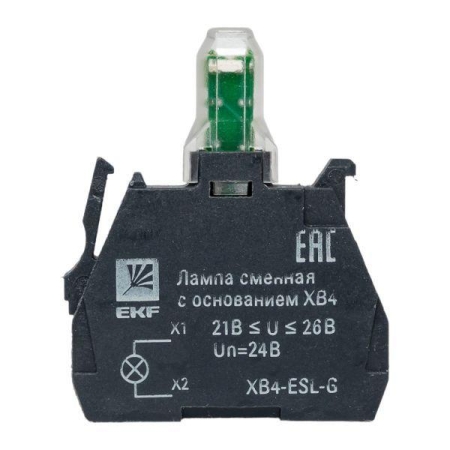 Лампа сменная с основанием XB4 зел. 24В PROxima EKF XB4-ESL-G