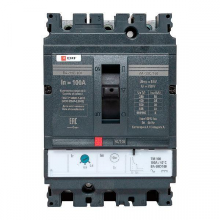Выключатель автоматический 3п 160/100А 36кА ВА-99C Compact NS PROxima EKF mccb99C-160-100
