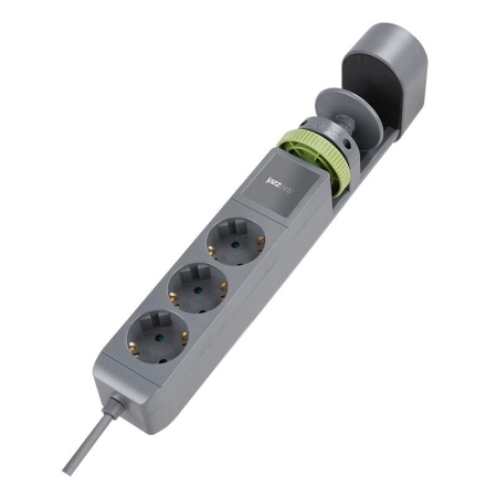 Удлинитель 3х1.5м на струбцине с заземл. с выкл. 3 USB выхода (2А+1С) IP20 ПВС 3х1 ETD-03U-150-gy (3х1.5) сер. JAZZway 5059559