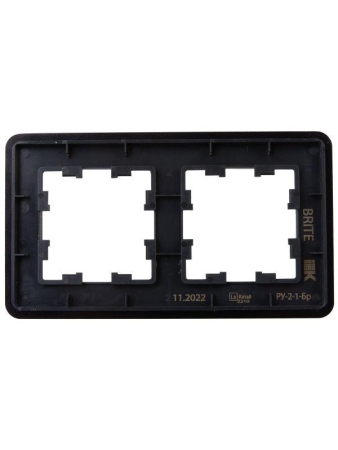 Рамка 2-м BRITE РУ-2-1-Бр метал. черн. RE IEK BR-M22-M-01-K02