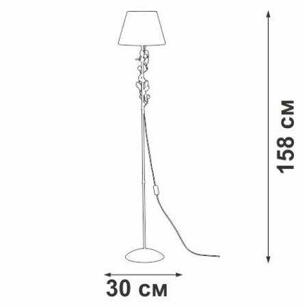 Торшер 1хE27 макс. 60Вт Vitaluce V1838-0/1P