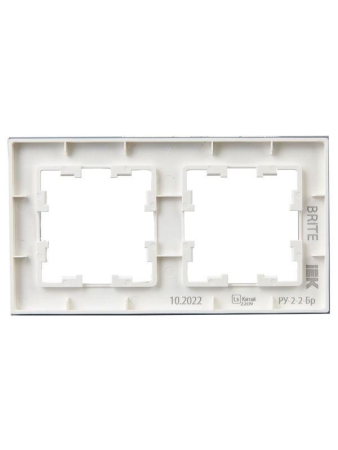 Рамка 2-м BRITE РУ-2-2-Бр стекло бел. матов. IEK BR-M22-G-31-K01
