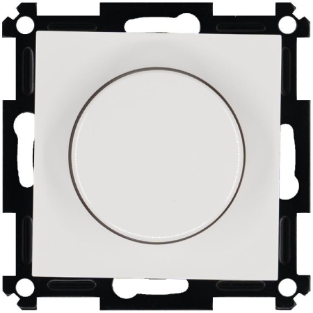 Светорегулятор поворотно-нажимной универс. (диммер) 3-500Вт LED 3-250Вт HV - 500Вт механизм бел. Jasmart G4012W-500RV