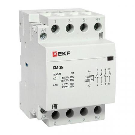 Контактор модульный КМ 25А 3NО+NC (3 мод.) EKF km-3-25-31
