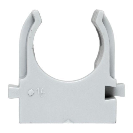 Держатель для труб (клипса) d16мм для монтажного пистолета сер. (уп.100шт) Plast EKF derjp-z-16