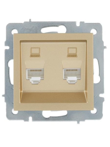 Розетка компьютерная двойн. VESNA зол. LEZARD 742-3688-141