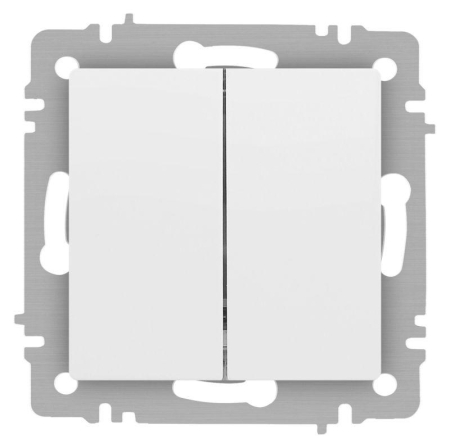 Переключатель 2-кл. СП Accent 6-107-01М 10А IP20 250В AL/CU бел. матов. Intro Б0063556